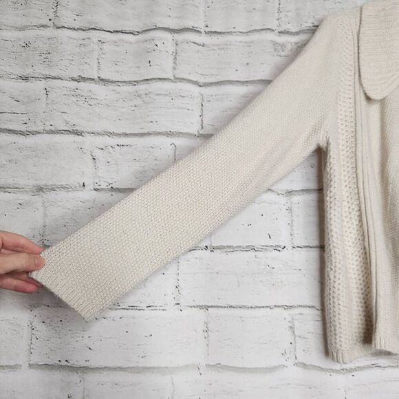 Chico's Womens Beige One Button Long Sleeve Knit Cardigan Sweater Sz 2 Large 12 - Picture 6 of 13